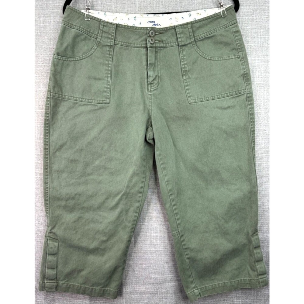 Crazy Shirts Olive Cotton Twill Capris Skimmer Women's Size 8